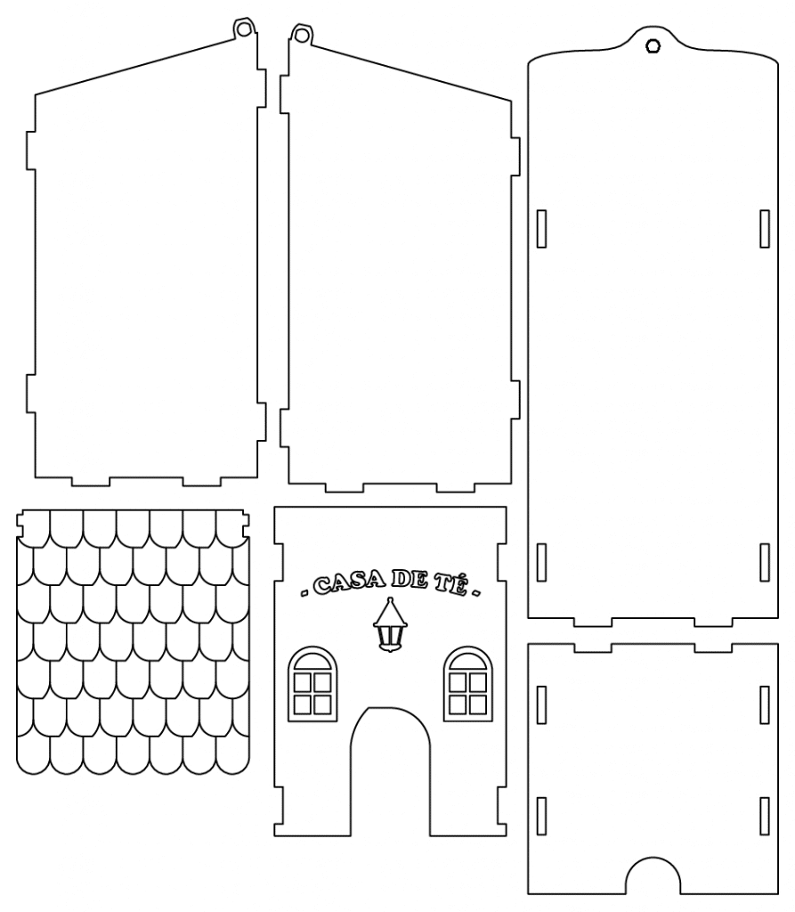 Caja «Casa de Té» — vector para corte CNC