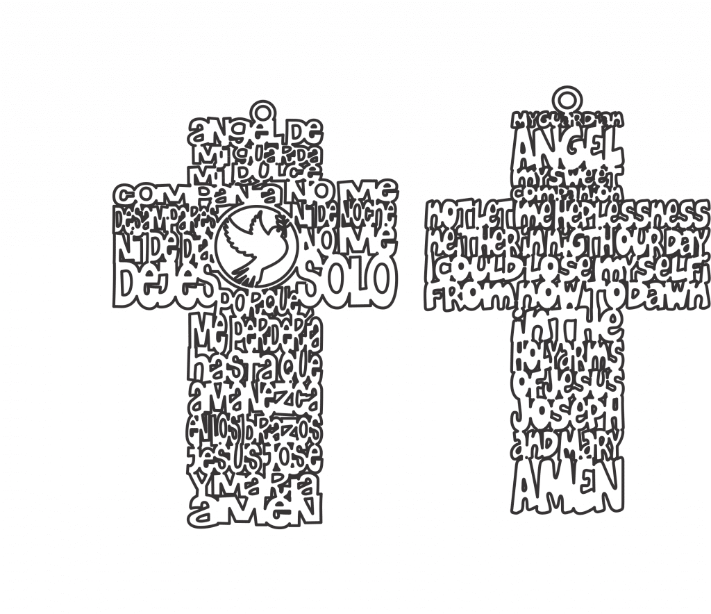 Cruces «Ángel de la guarda» — vector para corte CNC