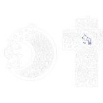 Luna y cruz con ángel de la guarda - Vector SVG DXF para CNC Router y Laser CO2 - Descargable gratis | Stanser
