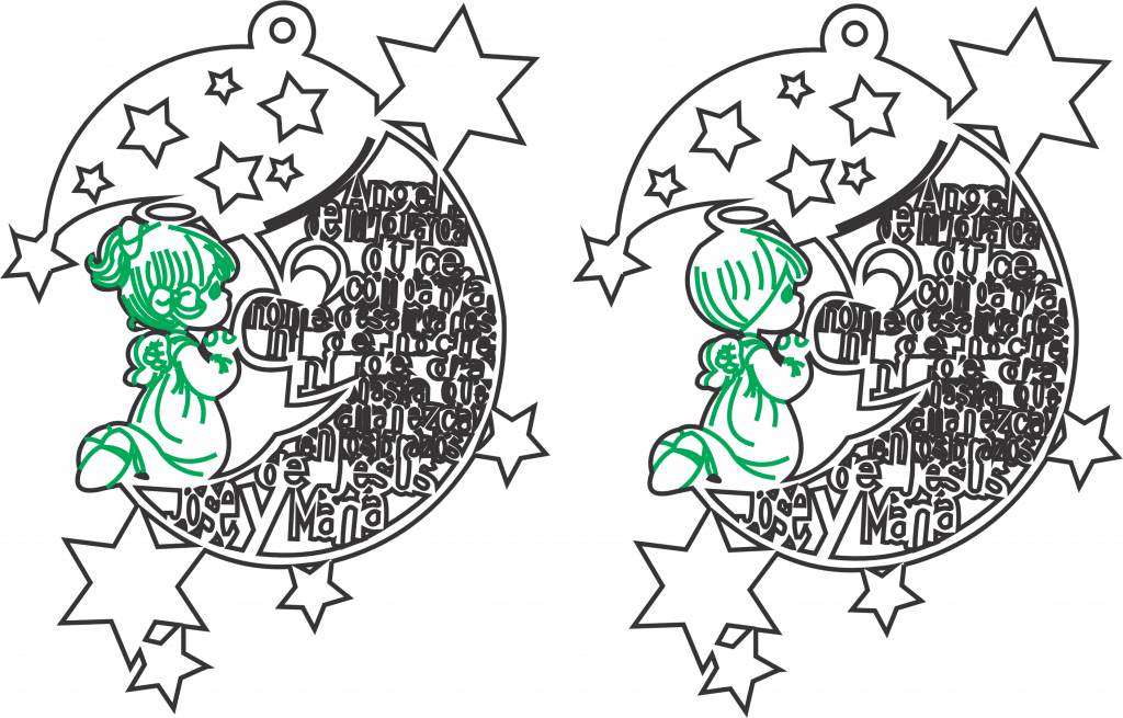 Lunas con gorros de dormir — vector para corte CNC