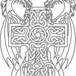 Par de dragones sobre cruz - Vector descarganle para corte CNC y grabado laser gratis | Stanser