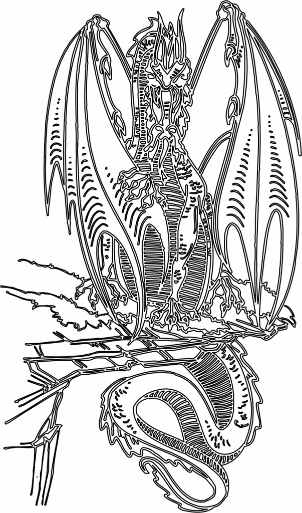 Dragón feroz — vector para corte CNC