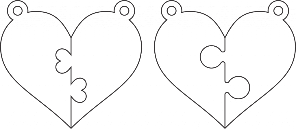 Collar de corazón — vector para corte CNC