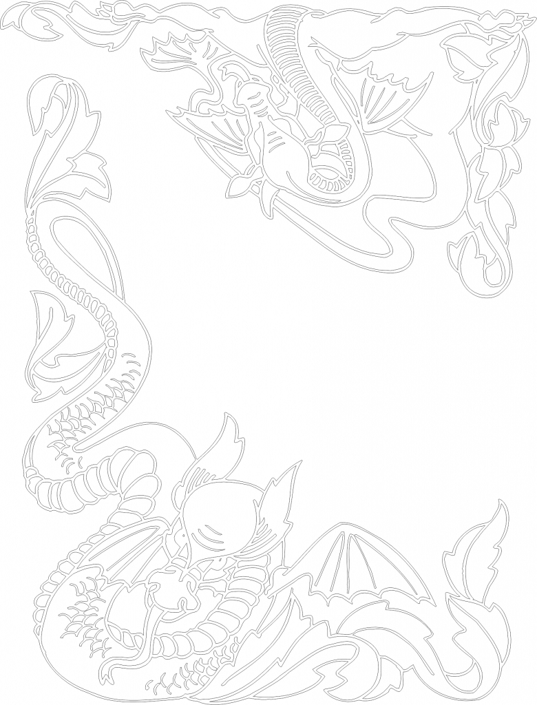 Par de dragones — vector para corte CNC