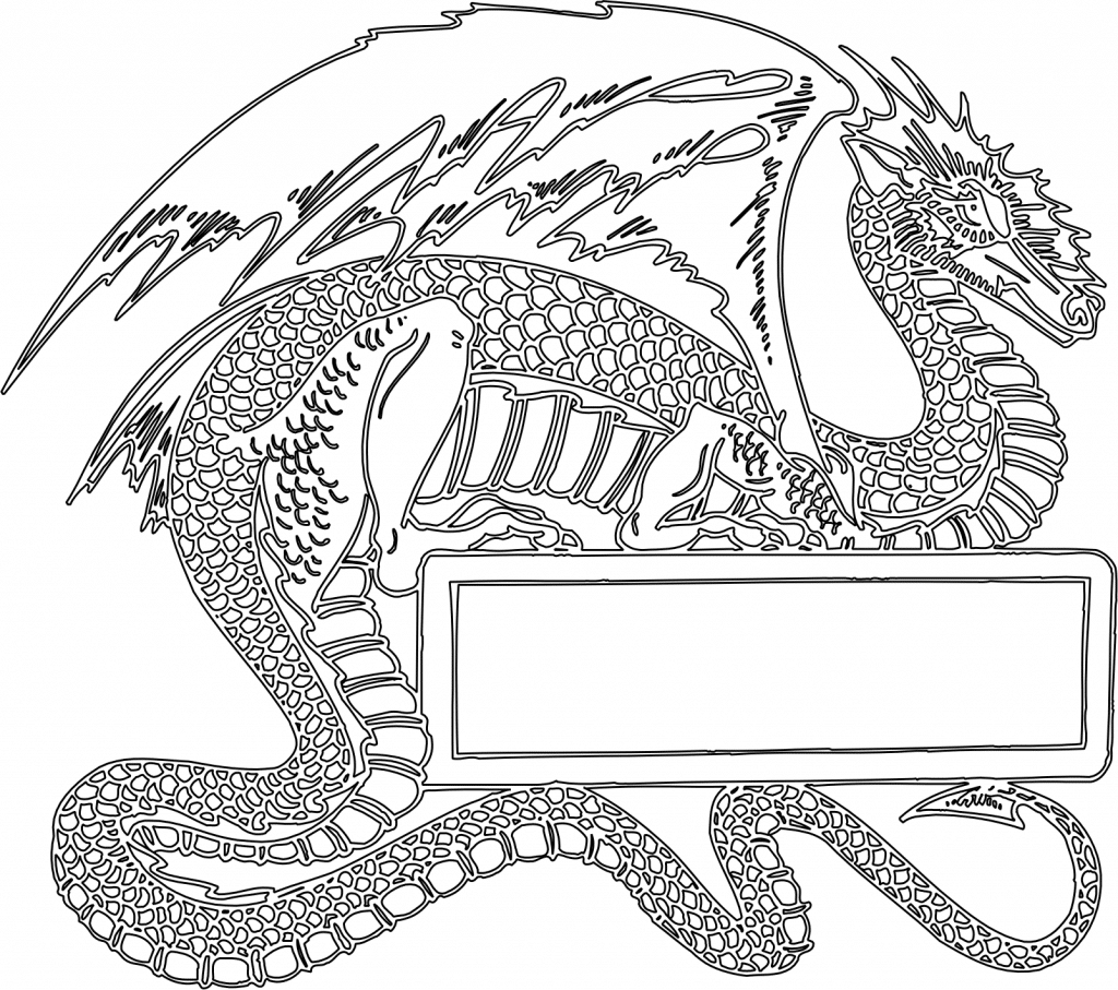 Letrero con dragón — vector para corte CNC