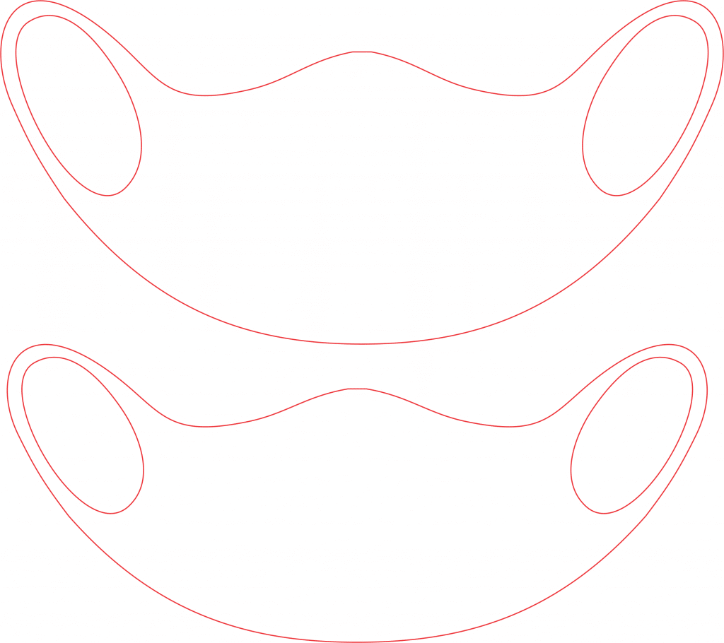 Par de cubrebocas — vector para corte CNC