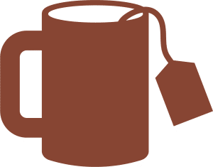Taza con sobre de té