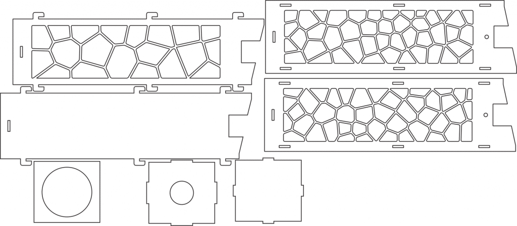 Caja portavino «Vitral» — vector para corte CNC