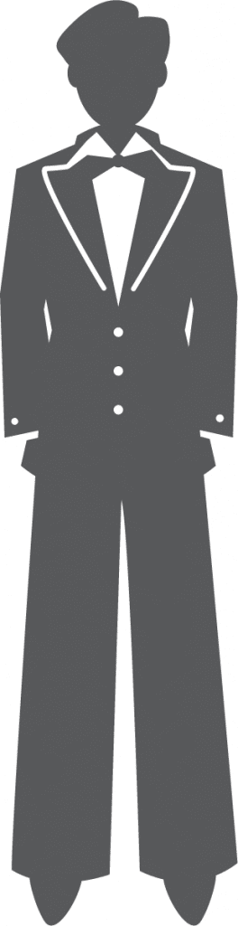 Silueta hombre con esmoquin — vector para corte CNC
