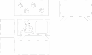 Casa rectangular para gatos