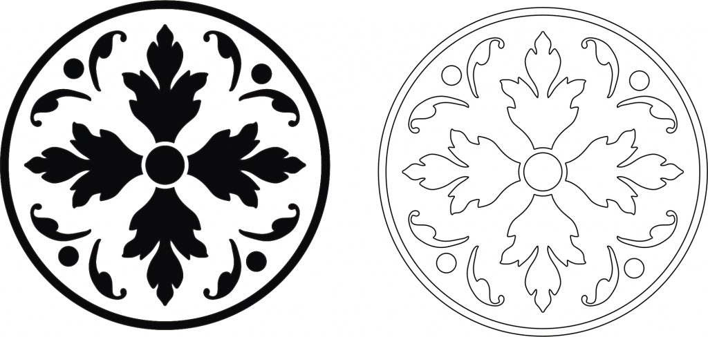 Circunferencia floral — vector para corte CNC