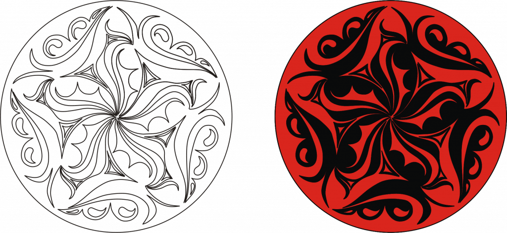 Ornamento decorativo rojo — vector para corte CNC