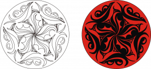Ornamento decorativo rojo