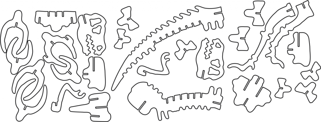 Dinosaurio T-Rex a 3mm — vector para corte CNC