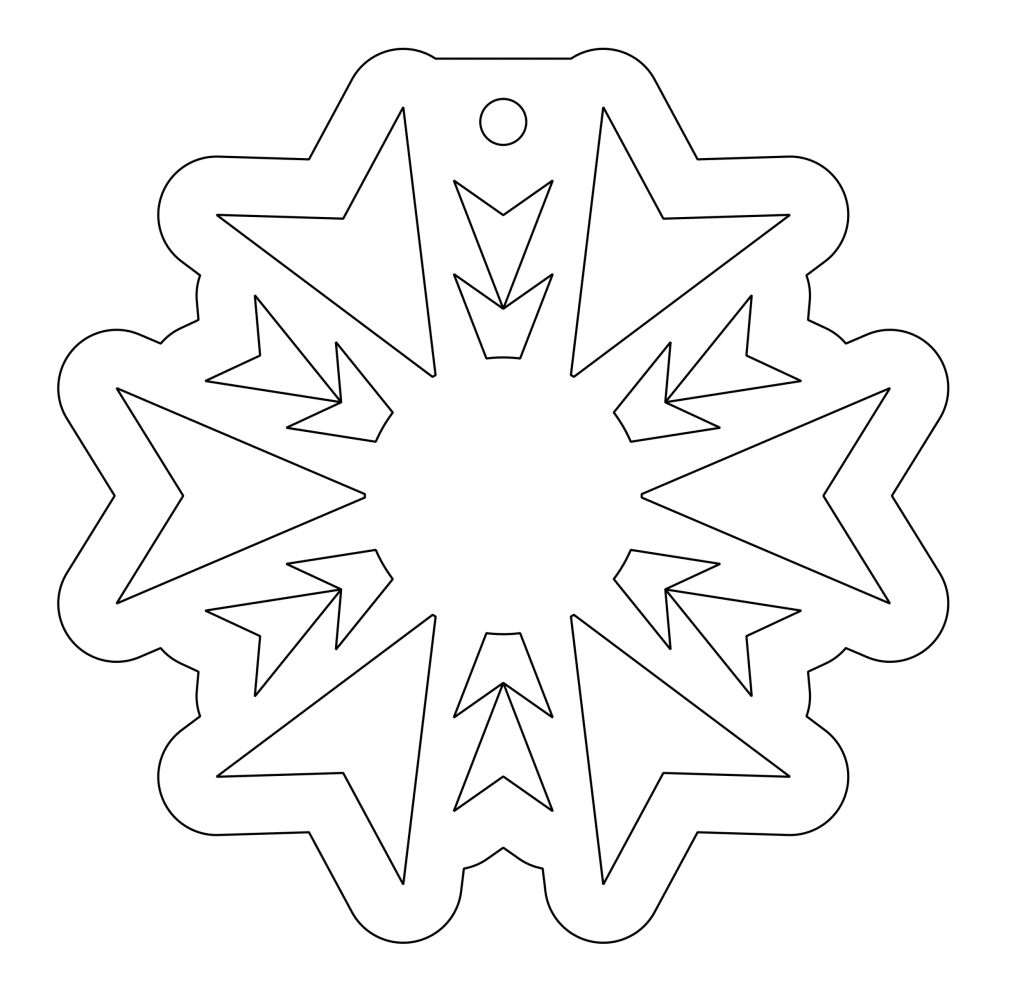 Esfera de copo de nieve 4 — vector para corte CNC