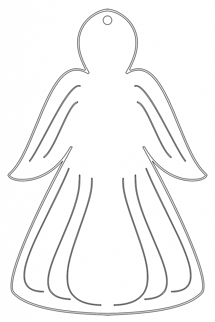 Esfera de ángel navideño — vector para corte CNC