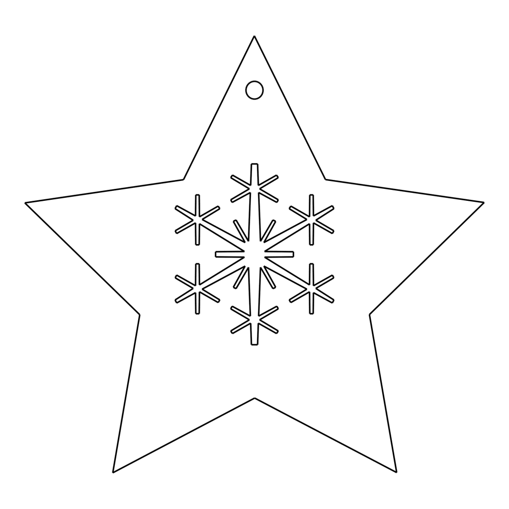 Esfera de estrella con copo — vector para corte CNC