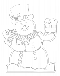 Muñeco de nieve con regalo