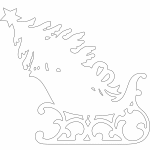 Trineo con pino navideño - Vector descarganle para corte CNC y grabado laser gratis | Stanser