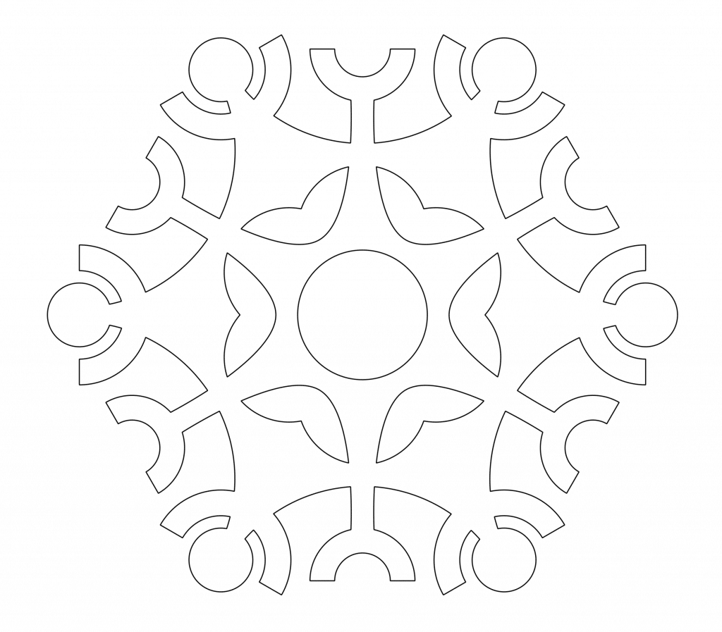 Silueta de copo navideño 2 — vector para corte CNC