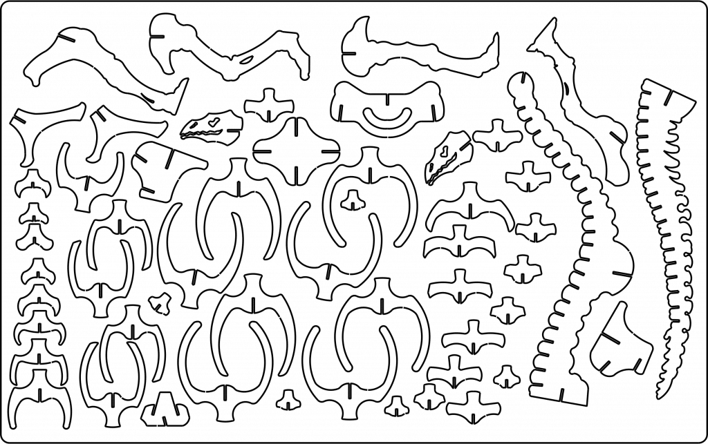 Line Art de dinosaurio — vector para corte CNC
