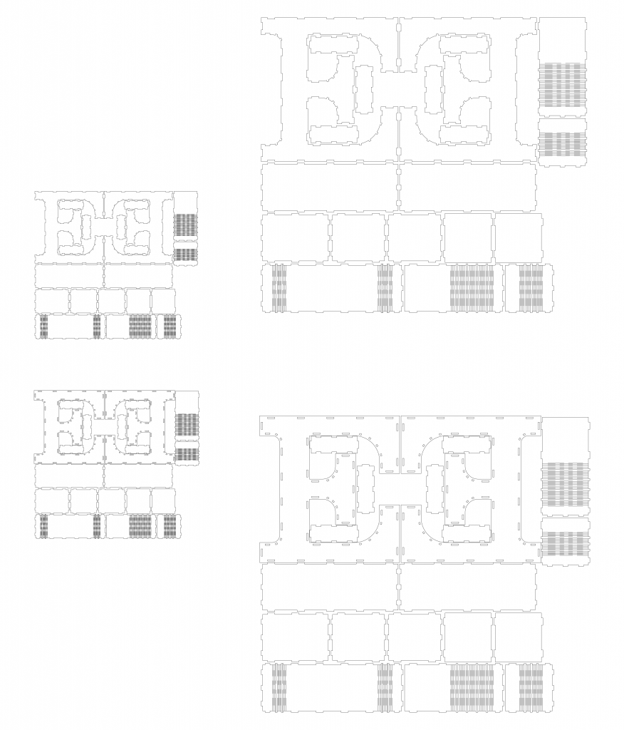 Letras E — vector para corte CNC