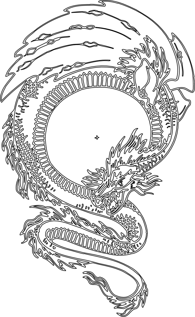 Dragón enroscado — vector para corte CNC