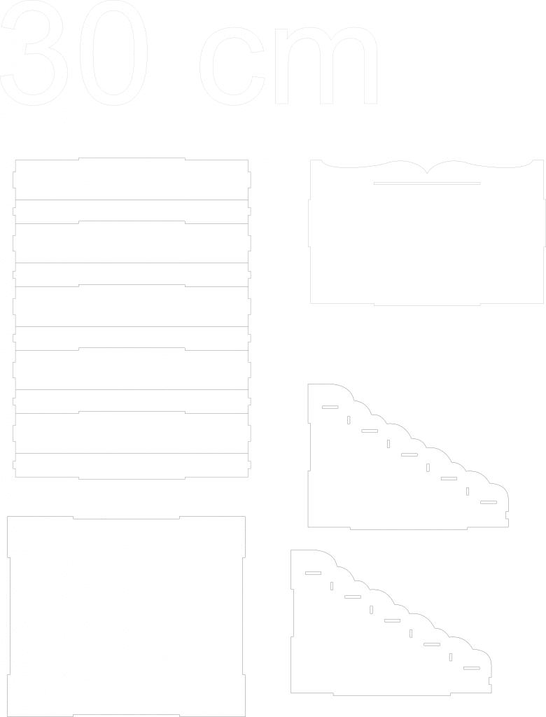 Escalera portacupcakes — vector para corte CNC