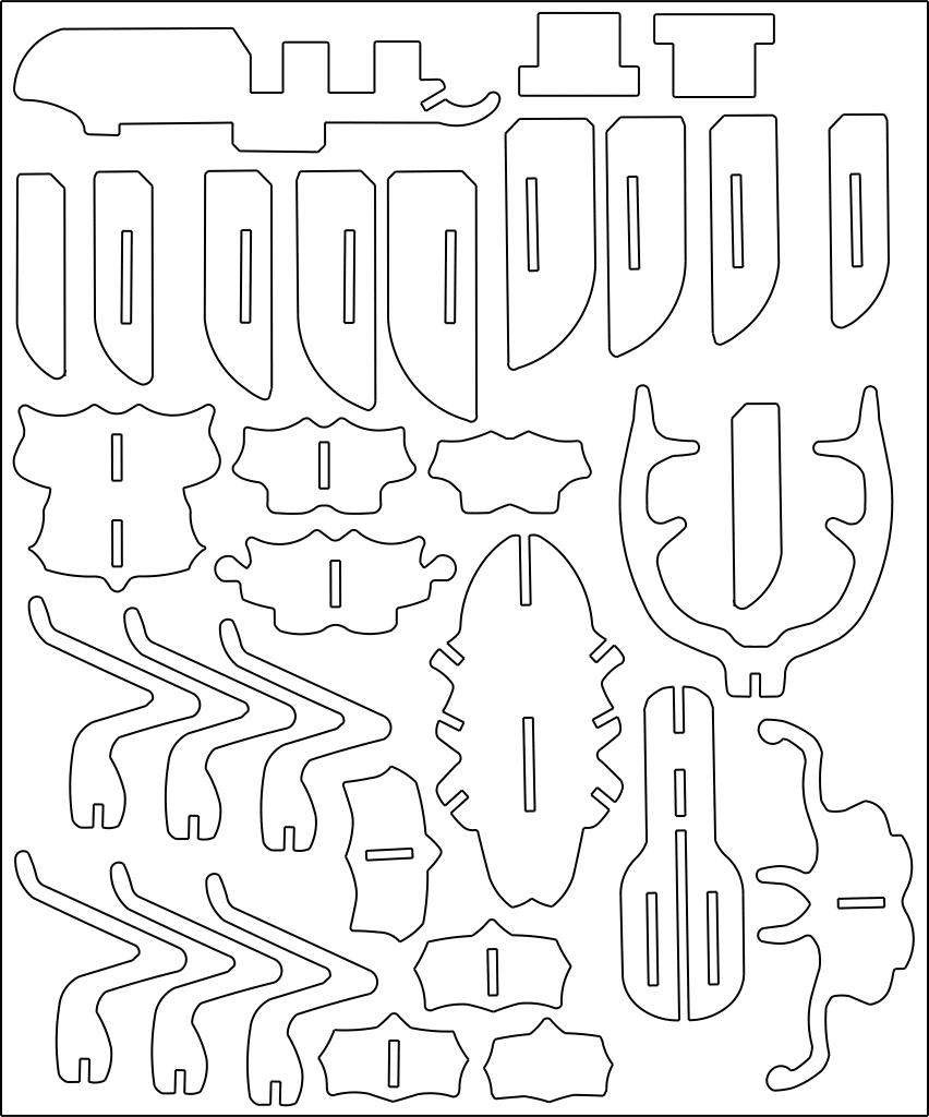 Estegosaurio 3D (pt1) — vector para corte CNC