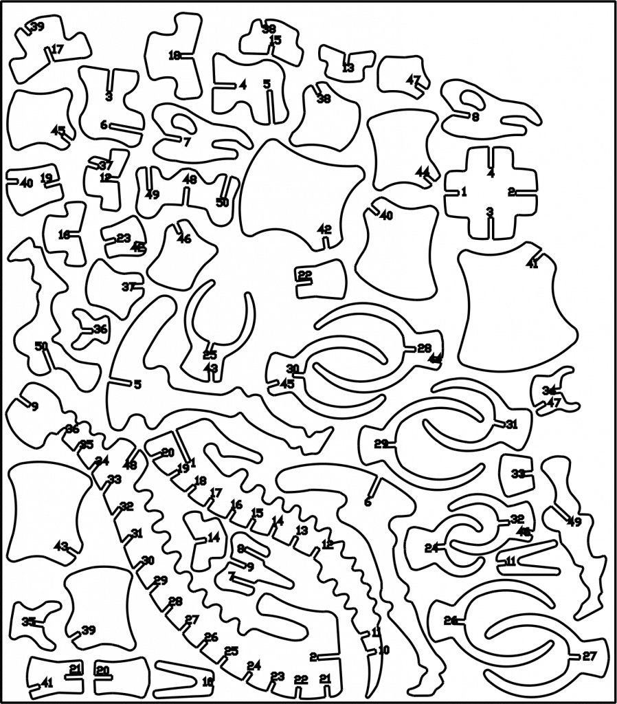 Estegosaurio 3D (pt2) — vector para corte CNC