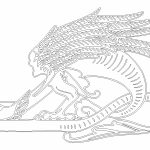 Dragón cabeza abajo - Vector descarganle para corte CNC y grabado laser gratis | Stanser