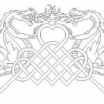 Dragón corazón entrelazado - Vector descarganle para corte CNC y grabado laser gratis | Stanser