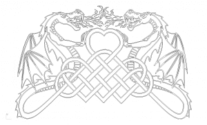 Dragón corazón entrelazado