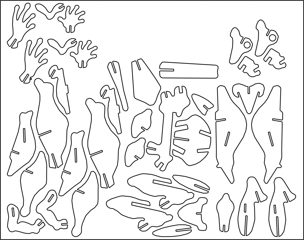 Huesos de rana — vector para corte CNC