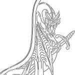 Dragón en espada - Vector descarganle para corte CNC y grabado laser gratis | Stanser
