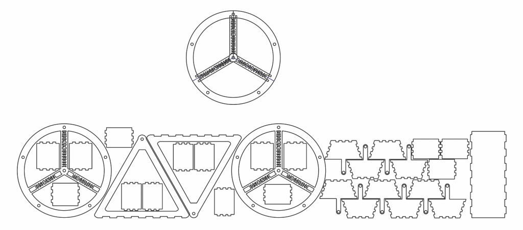 Rueda de la fortuna armable — vector para corte CNC
