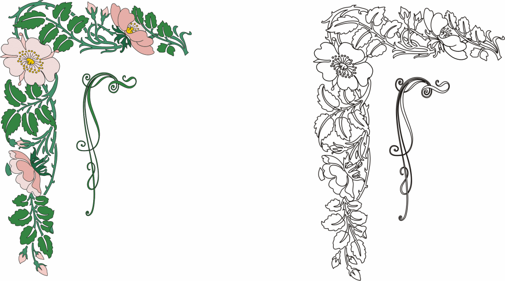 Marco floral — vector para corte CNC