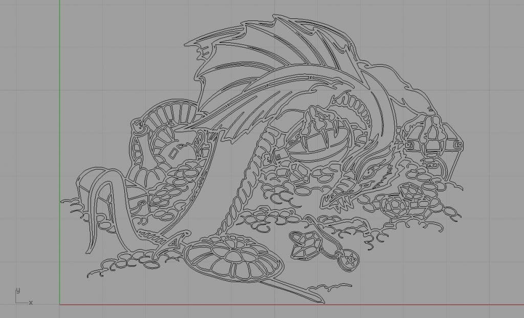 Dragón proteje oro — vector para corte CNC