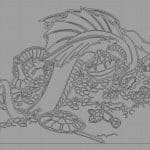 Dragón proteje oro - Vector descarganle para corte CNC y grabado laser gratis | Stanser