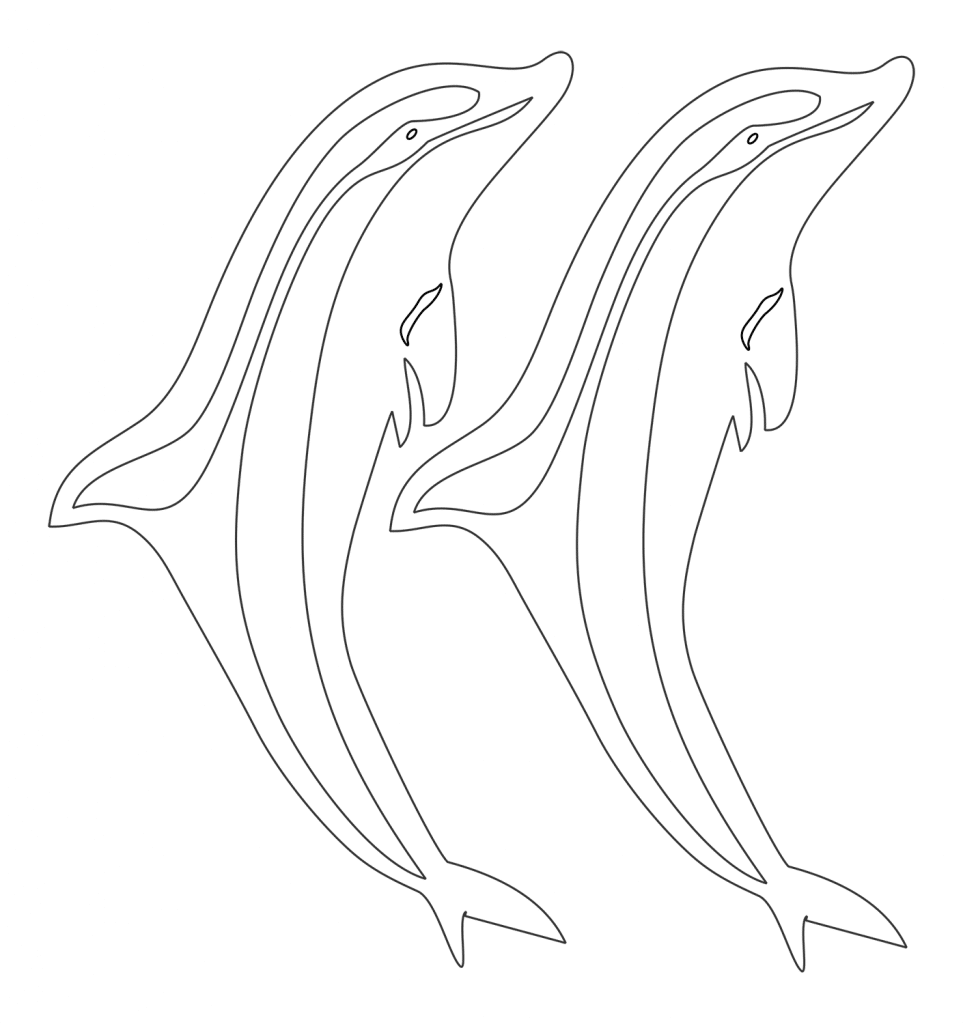 Par de delfines — vector para corte CNC