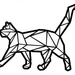 Gato geométrico 5 - Vector descarganle para corte CNC y grabado laser gratis | Stanser