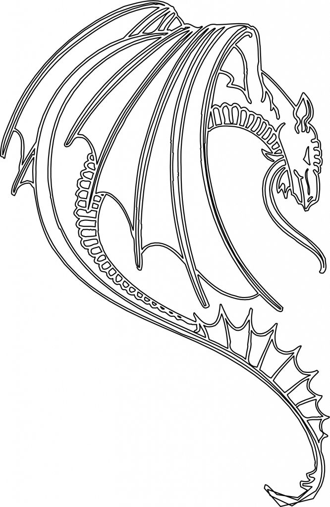 Cabeza de dragón perfil — vector para corte CNC
