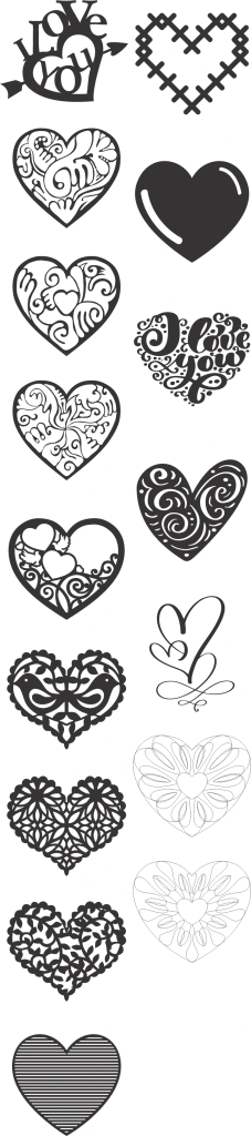 Diseños de corazones 10 — vector para corte CNC