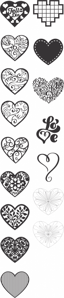 Diseños de corazones 11 — vector para corte CNC