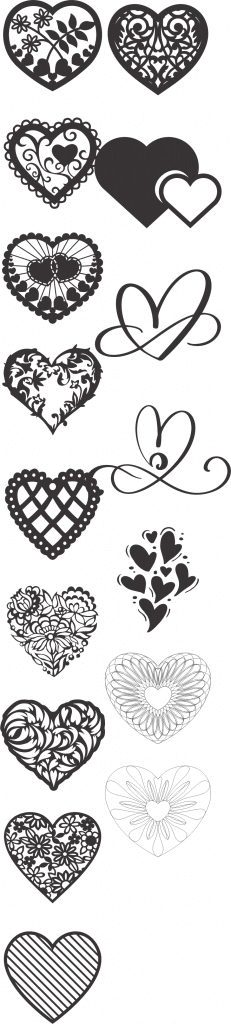 Diseños de corazones 12 — vector para corte CNC