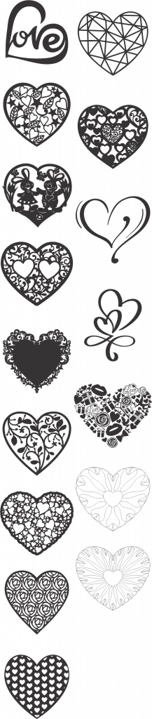 Diseños de corazones 13 — vector para corte CNC