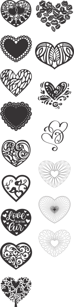 Diseños de corazones 14 — vector para corte CNC