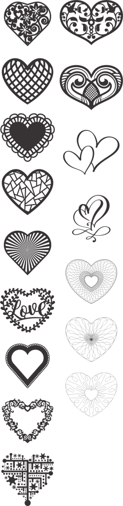 Diseños de corazones 15 — vector para corte CNC