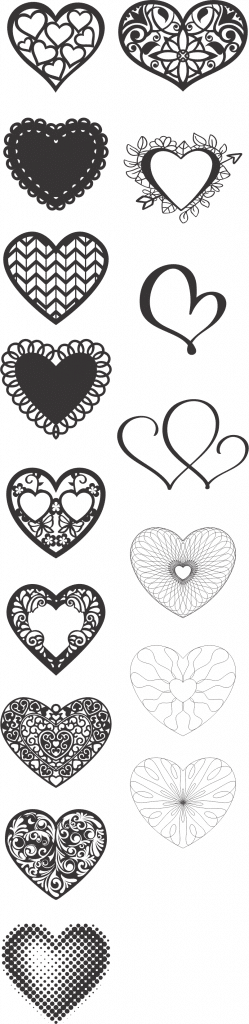 Diseños de corazones 16 — vector para corte CNC