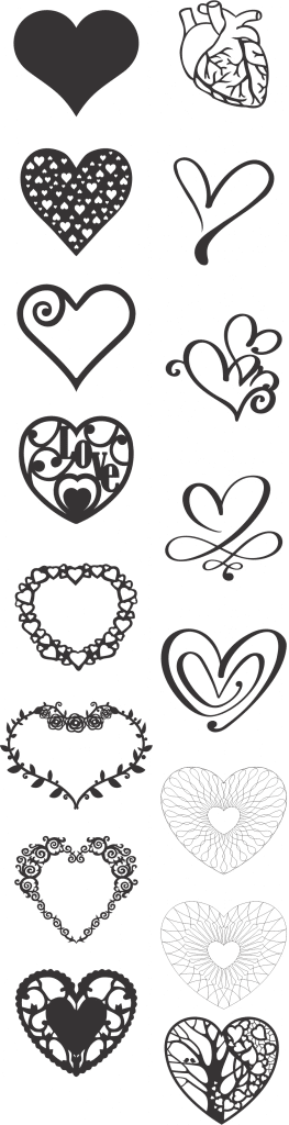Diseños de corazones 2 — vector para corte CNC